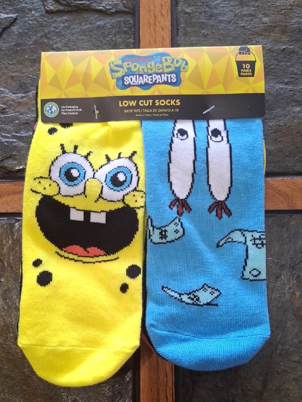 SpongeBob SquarePants 10 Pack Low Cut Socks